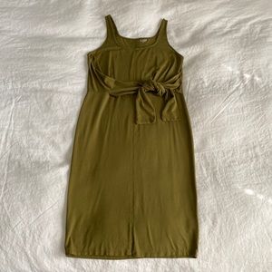 ABLE Gwen Knot Front Dress - Olive / M